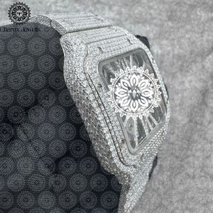 Montre de luxe pour femme en acier inoxydable Charm Jewells, boîtier tonneau, lunette sertie de diamants, mouvement à quartz analogique, fermoir pliant - Product Image 1