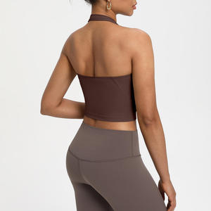 เสื้อกล้ามออกกำลังกายสำหรับผู้หญิง เสื้อกล้ามมีบราในตัว เสื้อกล้ามโยคะแบบ Racerback เสื้อกล้ามโยคะแบบไม่มีแขน เสื้อวิ่งโยคะ - Product Image 2