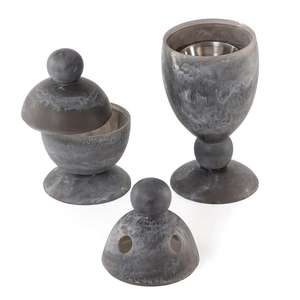 Brûleur d'encens de luxe de style arabe, en bois d'oud, avec boule en résine noire et support en acier inoxydable. - Product Image 5