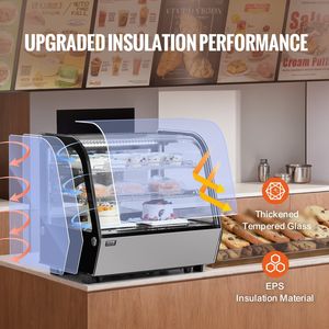 Vetrina Refrigerata Commerciale a 2 Ripiani da 4,2 Cu.Ft./115L per Pasticceria con Illuminazione LED - Product Image 6