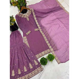 Conjuntos de Trajes de Fiesta Elegantes para Mujer con Top, Dupatta y Pantalón para un Look Sofisticado - Product Image 4