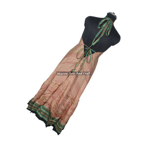 Nuevo Vestido Bohemio de Diseñador para Mujer, Estilo Vintage, de Seda Sari, Elegante Vestido de Noche sin Mangas para Dama - Product Image 4