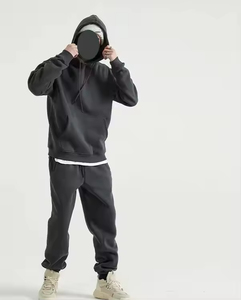Private Label Unisex Acid Wash Printed Streetwear Breathable Cotton Fleece 2-Piece Autumn Tracksuit Jogger Pant Hoodie Set OEM - Product Image 5