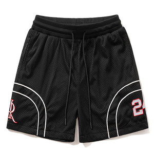 Shorts de sport pour hommes en polyester uni, personnalisables en gros, avec impression sur mesure, shorts en mesh - Product Image 1