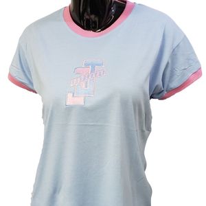 เสื้อยืดสีน้ำเงินสำหรับผู้หญิง สไตล์ลำลอง สตรีทแวร์ ใส่สบาย แฟชั่นไลฟ์สไตล์ เสื้อผ้าสำหรับใส่ทุกวัน - Product Image 1