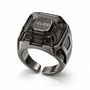 Fidget Rings with Clickable Mechanical Keyboard Keycap, Statement Ring Toy for <b>Computer</b> Geek Funny Gifts - Product Image 3