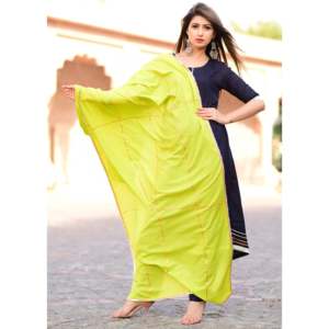 Conjunto de traje de gasa azul para mujer con dupatta Gotta Jaal - Talla XS - Product Image 1