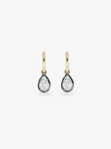 Pear Lab Grown Diamond Hoop Earrings Georgian Prong Set 11mm Solitaire Latch Back Unique Luxury <b>Huggies</b> Wholesale 14K <b>Solid</b> <b>Gold</b> - Product Image 6
