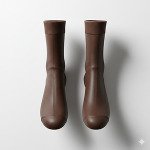 Chaussettes marron en tricot uni respirantes pour usage quotidien, saison automne, taille adulte, épaisseur standard - Product Image 5