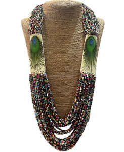 Hot Selling Seed Beaded <b>Peacock</b> Design Necklace Vintage <b>Jewelry</b> by Rawat Handicrafts - Product Image 3