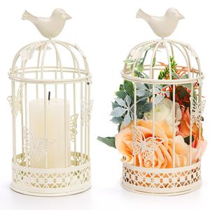 Cage à oiseaux en fil métallique faite à la main et personnalisée, décoration pour la maison et le jardin, cage décorative à poser ou à suspendre pour la décoration de mariage - Product Image 2