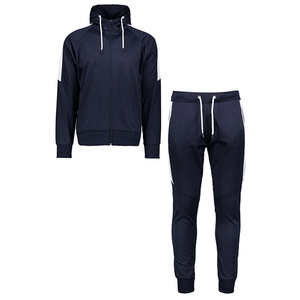 Conjunto Deportivo para Hombre, Directo de Fábrica, Color Azul Marino, Sudadera con Capucha y Pantalones de Poliéster, Corte Regular - Product Image 1