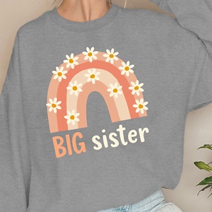 Sudaderas estampadas para mujer con margaritas arcoíris estilo de punto informal BIG Sister - Product Image 4