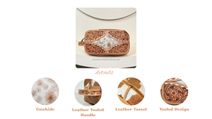 Custom Travel Makeup Bag Portable Hand Tooled Leather <b>Toiletry</b> Pouch Multifunctional Hair on Cowhide Cosmetic Bag for Women's - Product Image 4
