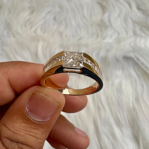 Men’s Princess Cut Moissanite Diamond Ring Hip Hop Style Wide Ring for Him 925 Sterling Silver Engagement Ring Ethical Jewelry - Product Image 5