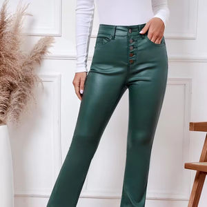 Pantalones de Cuero Casuales para Mujer en Cantidad al por Mayor, Pantalones de Cuero de Alta Calidad y Estilo Moderno para Mujer - Product Image 2