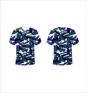 T-shirt camouflage à manches courtes pour homme, bleu, vert, blanc, impression par sublimation, respirant, coupe classique, col rond, vêtements décontractés, vente en gros OEM - Product Image 1