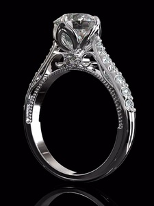 Anillo de Diamantes con Banda de Pavé y Piedras Laterales, Corte Brillante Redondo de 2.00CT para Mujer, Certificado IGI, Estilo Lujoso, Anillo de Compromiso y Regalo para Ella - Product Image 3