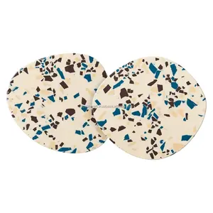 Dessous de verre en résine de Terrazzo de conception fantastique et fabuleuse pour la couleur bleue et le style de texture de marbre - Product Image 5