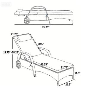 Set di 2 Sdraio da Esterno Blu Scuro, Comode Sedie a Sdraio per Patio o Spiaggia - Product Image 6