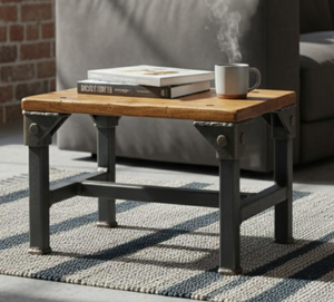 Hot Selling Iron Cheap New Design Metal <b>Frame</b> Wooden Top With <b>Black</b> Powder Coating Coffee Table End Table Nesting Table - Product Image 3