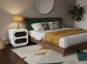 Modern Eco-Friendly <b>Bedside</b> Bed Frame for Bedroom Indoor Custom Factory Direct Home Furniture Wholesale Handcrafted OEM ODM Wood - Product Image 5