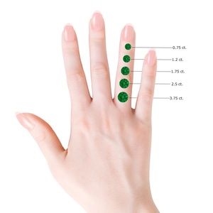 Luxury 14kt White Gold Natural Emerald Diamond Flower Stud <b>Earrings</b> Round Green Gemstone Screw Back <b>Earrings</b> OEM ODM - Product Image 3