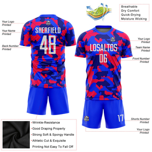 Ensemble de maillots de football personnalisés pour hommes, design camouflage, uniforme de football, manches courtes, vêtements de sport, kit d'équipe, respirant, séchage rapide - Product Image 3
