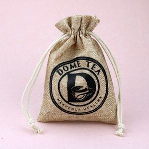 Eco Friendly Jute <b>Mini</b> Jewelry Bags with Customized Printing for Promotional Packaging - Product Image 1