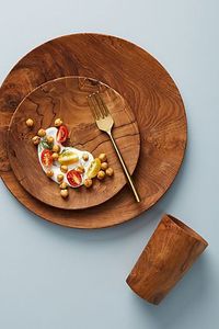Handcrafted Acacia Hardwood Wooden Charger <b>Plates</b>-Modern Design Shape Eco-Friendly Business Gift Dinnerware for Parties - Product Image 4