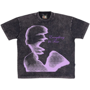 Custom Design Printed Oversized <b>Black</b> Drop Shoulder Acid Wash T-<b>shirt</b> Distrested Heavyweight Cotton t <b>Shirt</b> Men - Product Image 1