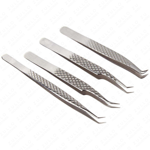 Custom Private Label Stainless Steel Eyelash Tweezers Set Diamond Grip Precision Volume Lash Isolation <b>Tool</b> - Product Image 5