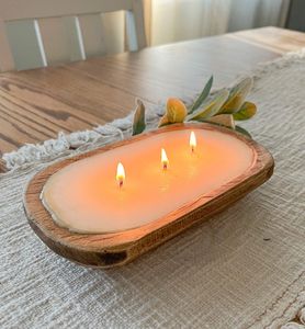 Handcrafted Wooden Dough <b>Bowl</b> for Candles Premium Quality Modern Home Decor Wedding Candle Holder Tabletop Indoor Use Wholesale - Product Image 1