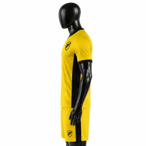 <b>BIN</b> FATEH Men's Yellow Black Soccer Uniform Set Sublimation Print Breathable Polyester Adult Size Soccer Uniform Set OEM - Product Image 4