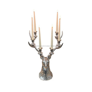 Premium 4-Light Silver Candelabra Centerpiece • Classical Tabletop Bowl Stand - Product Image 1