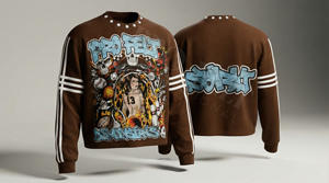 Camiseta Oversize para Hombre 2026, 100% Algodón, Estilo Urbano Hip Hop, Diseño de Logotipo Personalizado, Rayas en las Mangas, Cuello Redondo - Product Image 3