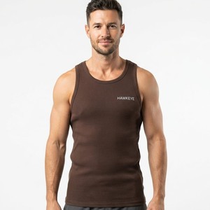 2026 High Quality Sport <b>Vest</b> Polyester Breathable Men's Sleeveless Tank Top O-Neck Solid Color Casual Knitted Tank Top Men - Product Image 2