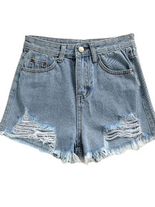 New Arrival Women Summer High Waisted <b>Mini</b> Denim Shorts Tummy Control Denim Cuff Denim Shorts - Product Image 1