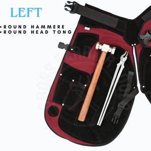 Tablier de travail robuste pour fermeur et soudeur, avec outils de fermeur : pince à fer à cheval, marteau arrondi, outil de retrait et pince à tête ronde - Product Image 5