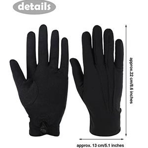 Paires de gants en nylon et coton pour la protection formelle, l'inspection de bijoux, gants maçonniques noirs pour femmes et hommes, prix abordable, OEM, vente en gros - Product Image 3