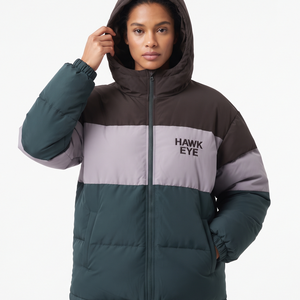 Veste matelassée en toile à capuche pour femme, imperméable, hiver, entièrement zippée, chaude, pour usage extérieur, vente en gros - Product Image 3