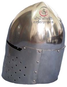 Casco Templario de Caballero Medieval con Forro Interior de Acero, Acabado Pulido, Hecho a Medida, Usable, Hecho a Mano, Coleccionable - Product Image 3