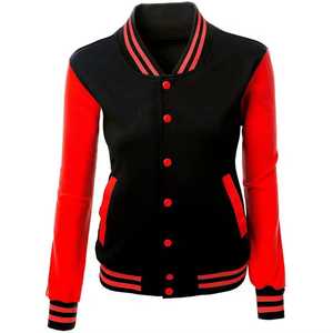 Custom <b>Thin</b> Winter Varsity <b>Jacket</b> with Leather Sleeves and Embroidered Logo Front for <b>Men</b> and Women - Product Image 1