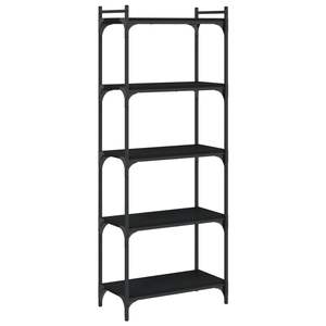 Librería negra de madera de ingeniería y metal de 23.6x11.8x60.6 pulgadas - Product Image 6