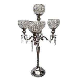 Candelabro de Cristal con Cuentas, Portavelas Tipo Globo/Tazón para Decoración, Centro de Mesa para Bodas y Fiestas - Product Image 4