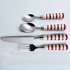 Juego de cubiertos con mango de madera único de acero inoxidable de alta calidad con mango de madera antiguo Juego de cubiertos de acero inoxidable - Product Image 2