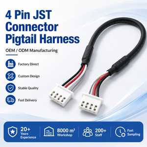 4-pins witte kunststof terminalconnector, vertinde koperen kabelassemblage, meerkleurig PVC voor auto-PCB-aansluiting - Product Image 1