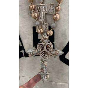 Colgantes de Letras Personalizados con Incrustaciones de Moissanita VVS, Estilo Hip Hop, en Plata - Product Image 4