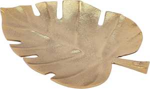 Must Buy Gold Monstera <b>Leaf</b> <b>Decorative</b> Tray 10.5x7.5 Inches Bohemian Plant Theme <b>Wall</b> Art Irregular Shape Metal Handicraft - Product Image 6