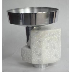 Table à manger en marbre en aluminium de haute qualité artisanat moderne bol de service décoratif plaque en acier et métal - Product Image 4